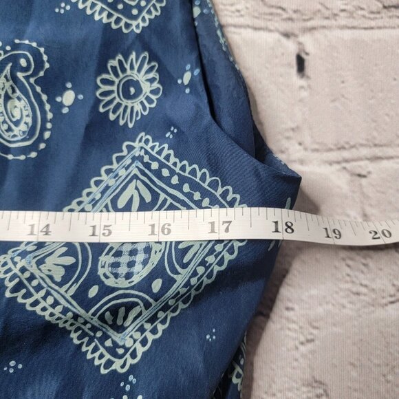 Evan Picone 100% Silk Blue Geometric Print Cutout Middle Collared Dress Size 10 - Picture 10 of 15